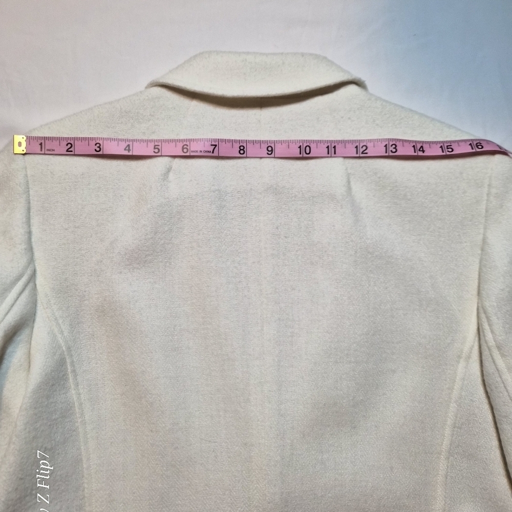 ​Talbots Petites Cream Wool Blend Two-Button Blazer - Ivory - Size 16P - Picture 6 of 8